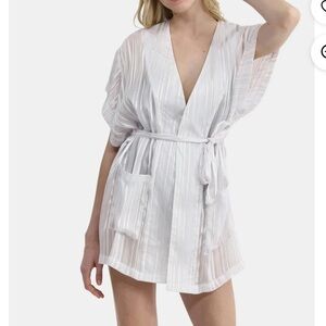 Elegant White Kimono Robe